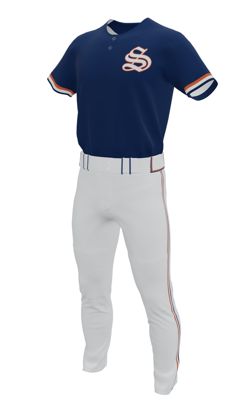 Left Navy S 2 Button Short Sleeve Jersey & Pant