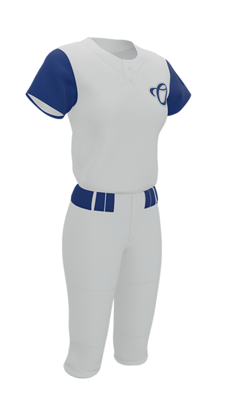 White O 2 Button Short Sleeve Jersey & Pant