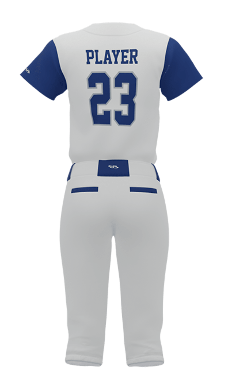Back White O 2 Button Short Sleeve Jersey & Pant