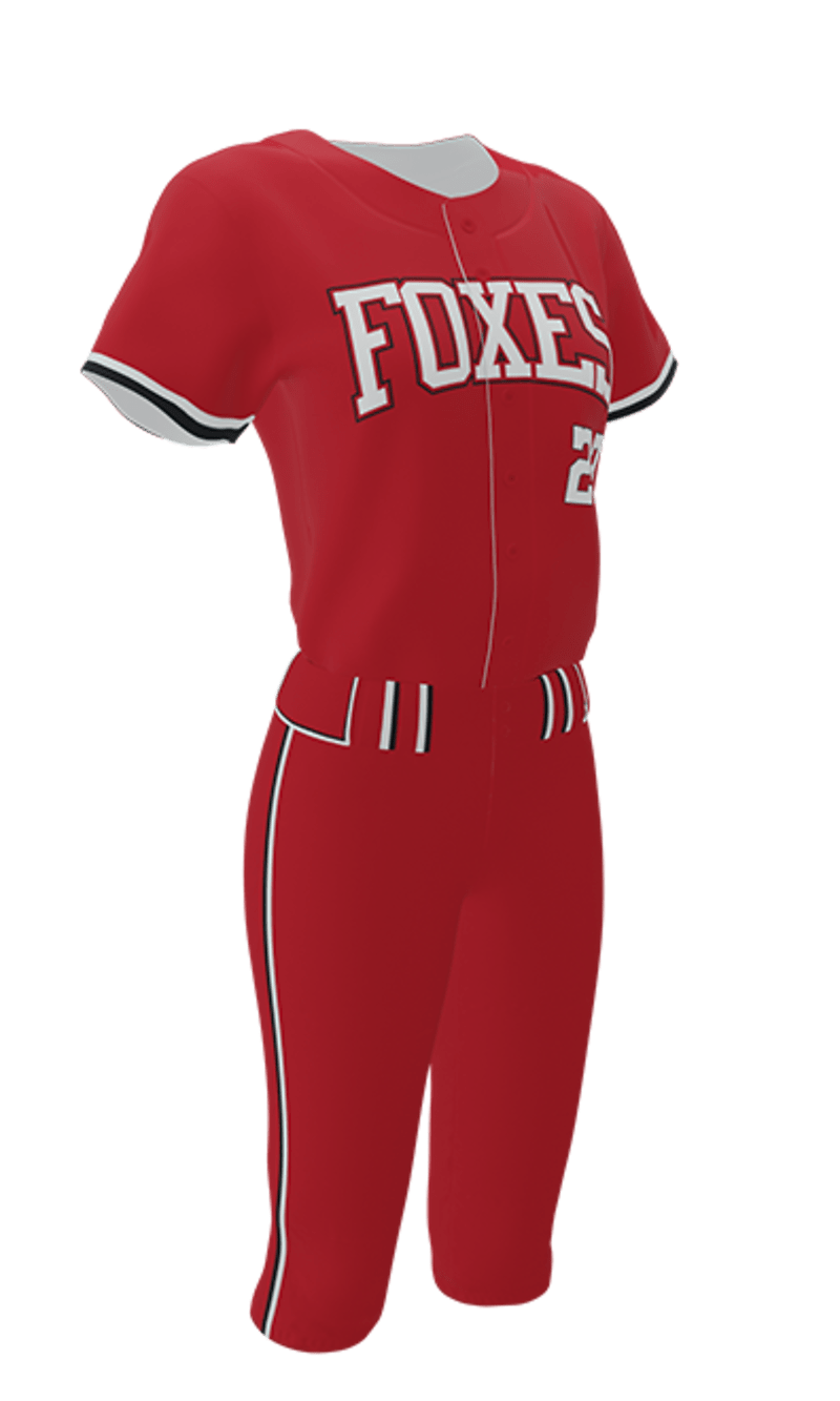 Red Foxes Full Button Short Sleeve Jersey & Pant