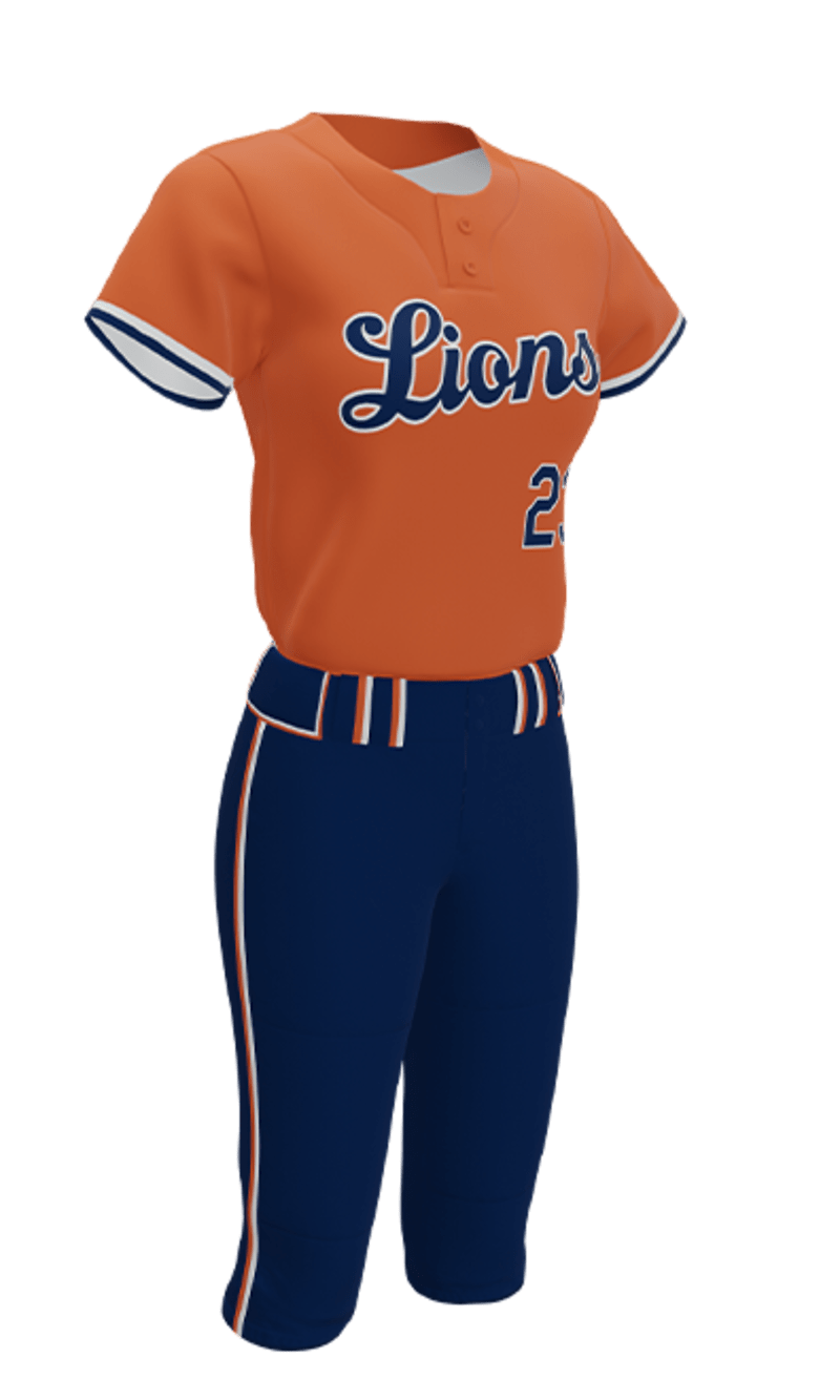 Orange Lions 2 Button Short Sleeve Jersey & Pant