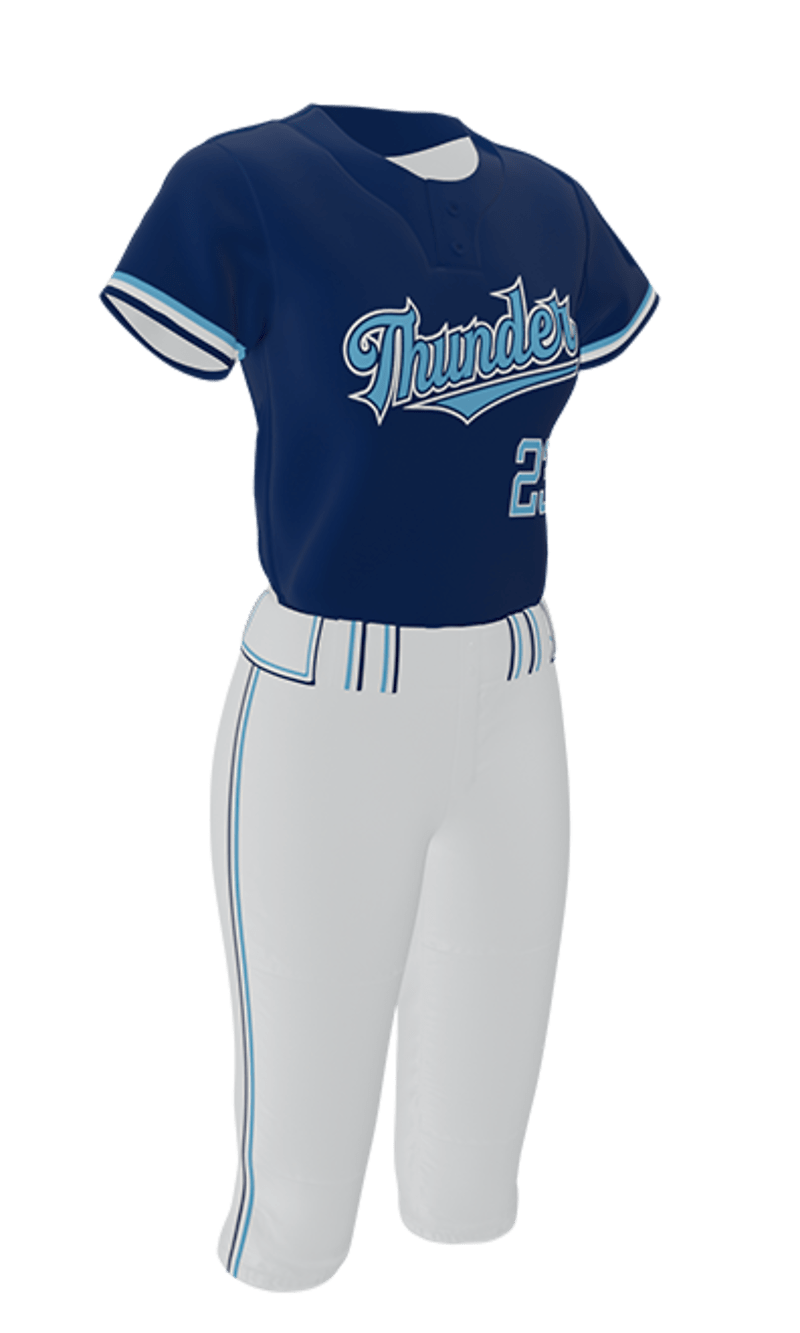 Navy Thunder 2 Button Short Sleeve Jersey & Pant