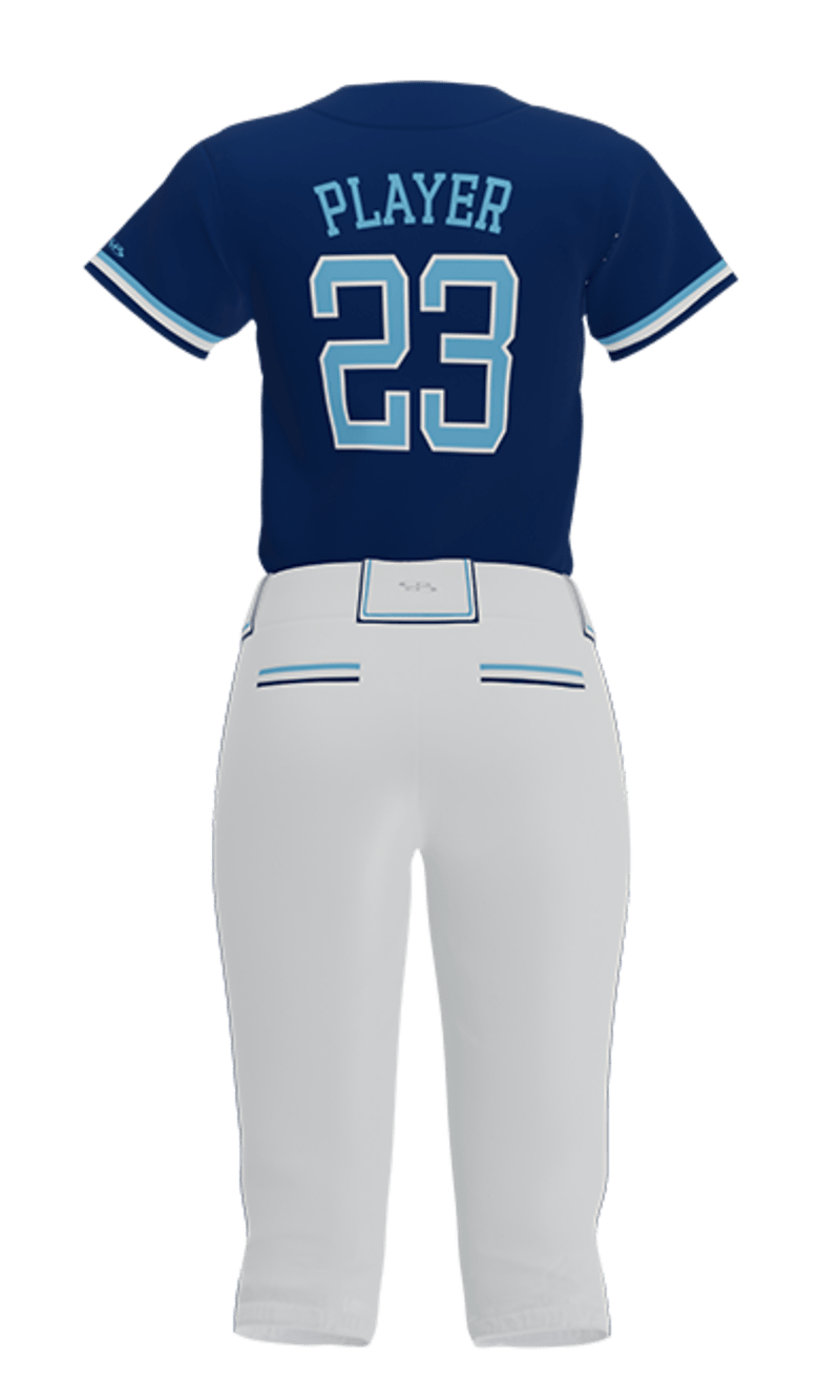 Back Navy Thunder 2 Button Short Sleeve Jersey & Pant