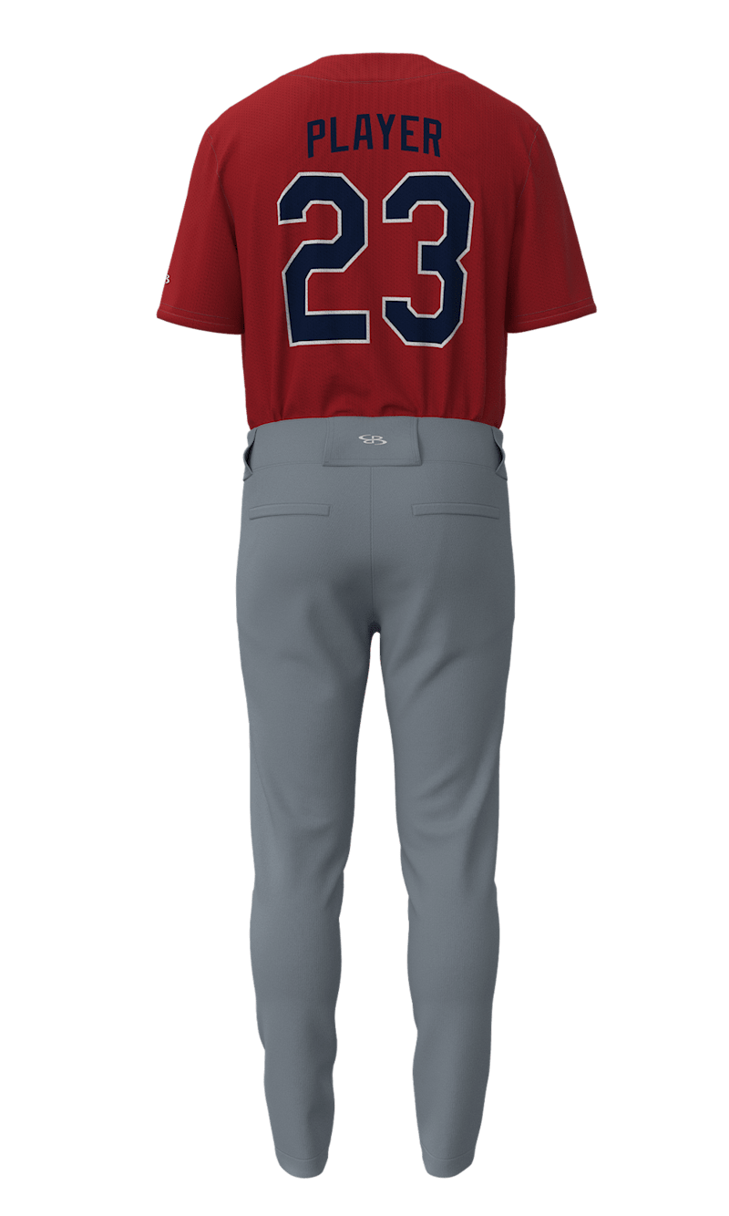 Back Navy Foxes Full Button Short Sleeve Jersey & Pant