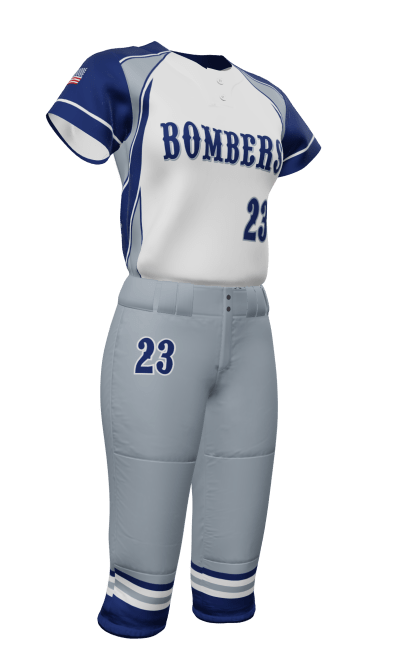 White Bombers 2 Button Short Sleeve Jersey & Knicker