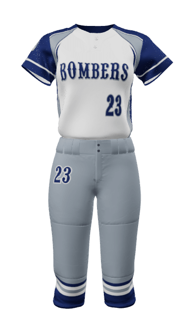 Front White Bombers 2 Button Short Sleeve Jersey & Knicker
