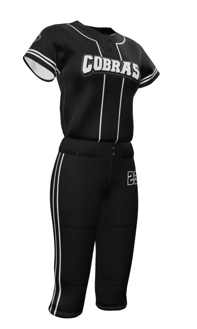 Black Cobras 2 Button Short Sleeve Jersey & Knicker