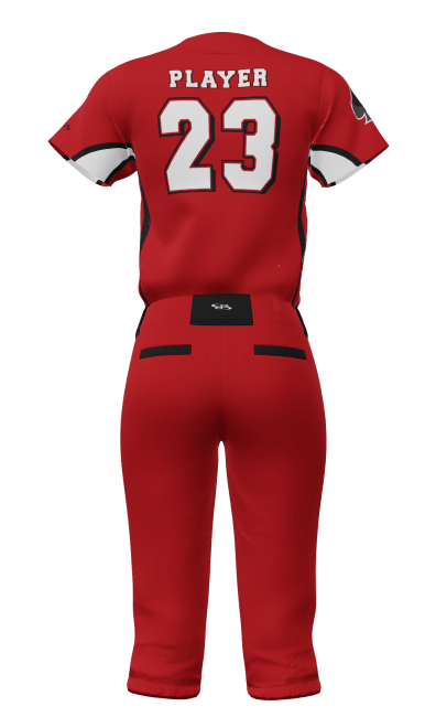 Back Red Aces 2 Button Short Sleeve Jersey & Knicker