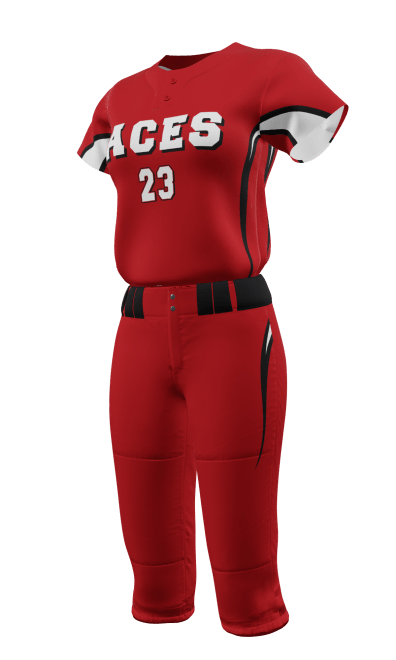 Left Red Aces 2 Button Short Sleeve Jersey & Knicker