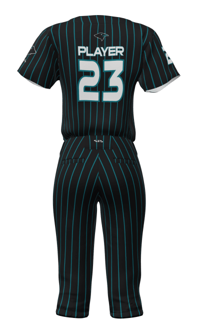 Back Black Ravens Full Button Short Sleeve Jersey & Knicker