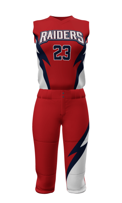 Front Red Raiders Semi-Fitted Sleeveless V-Neck Jersey & Knicker