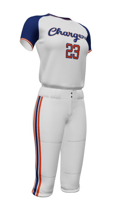 White Chargers Semi-Fitted Crew Neck Jersey & Knicker