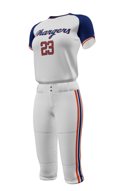 Left White Chargers Semi-Fitted Crew Neck Jersey & Knicker