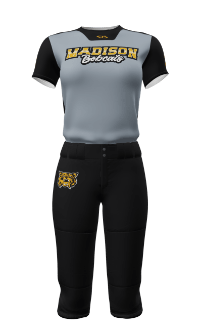 Front Gray Bobcats Semi-Fitted Crew Neck Jersey & Knicker