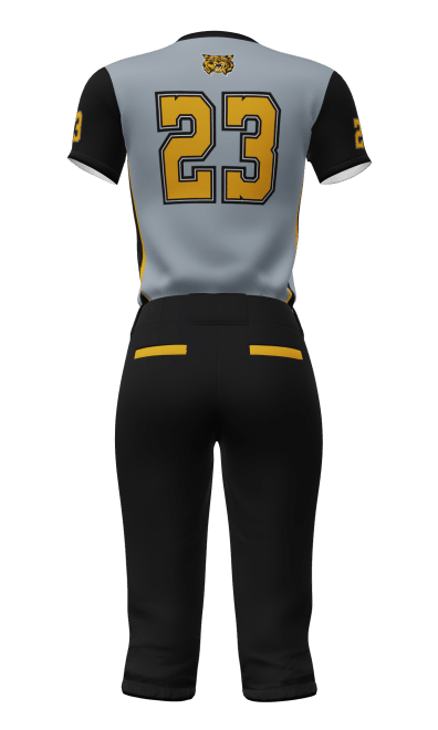 Back Gray Bobcats Semi-Fitted Crew Neck Jersey & Knicker