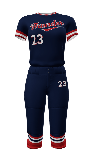Front Navy Thunder Semi-Fitted Crew Neck Jersey & Knicker