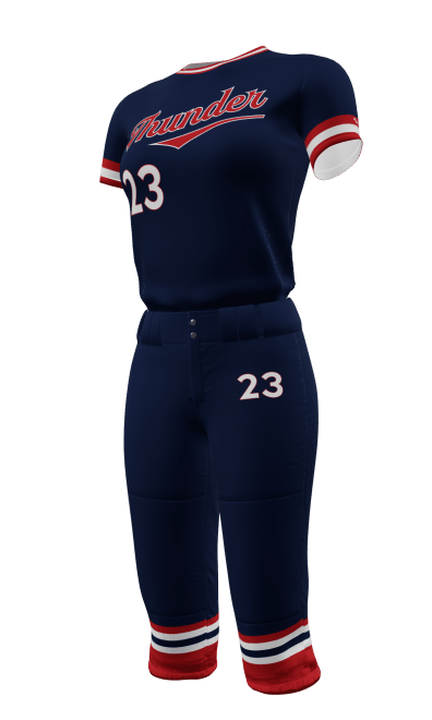 Left Navy Thunder Semi-Fitted Crew Neck Jersey & Knicker