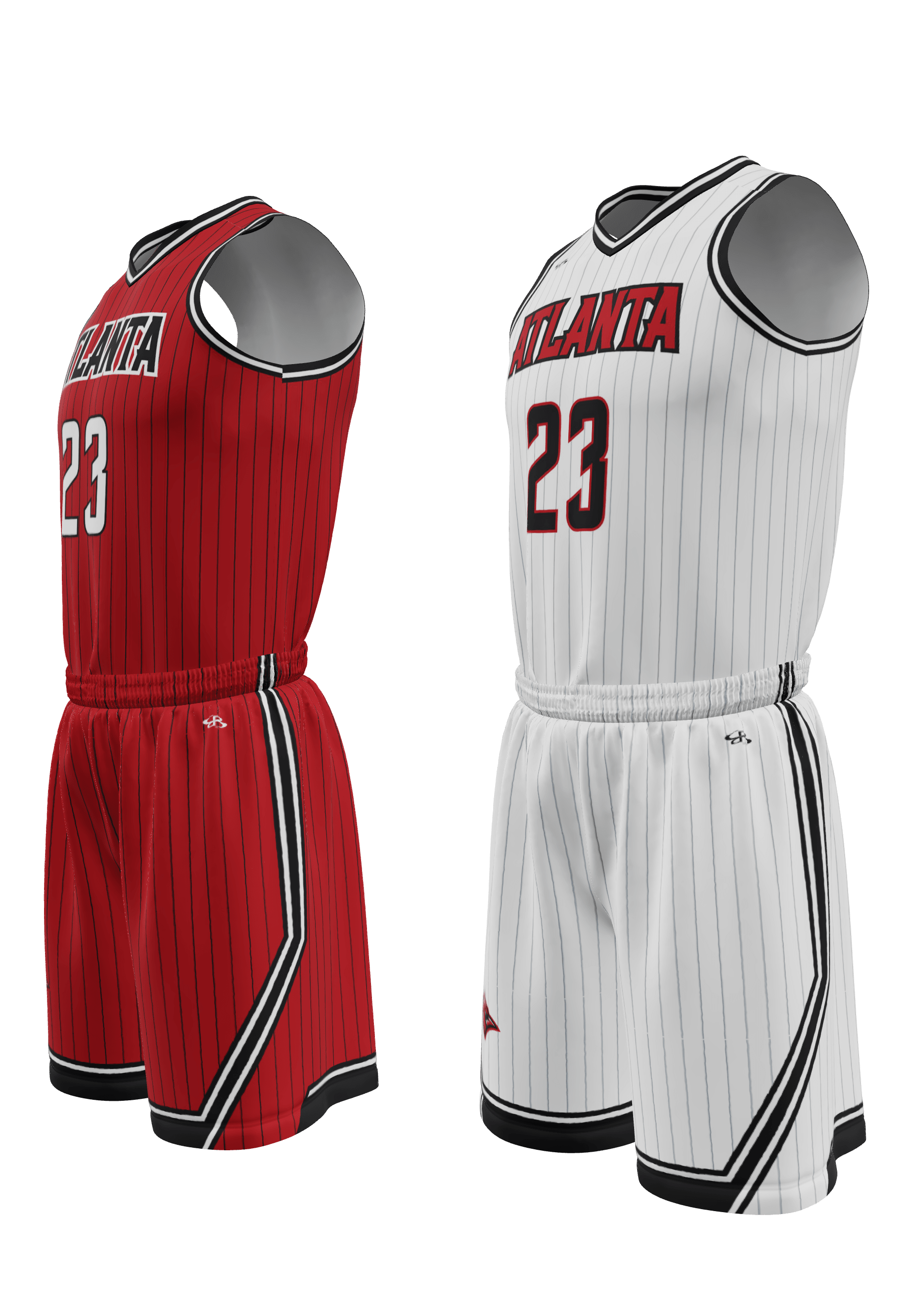 Reversible Atlanta Jersey and Reversible Shorts 3/4 View Left