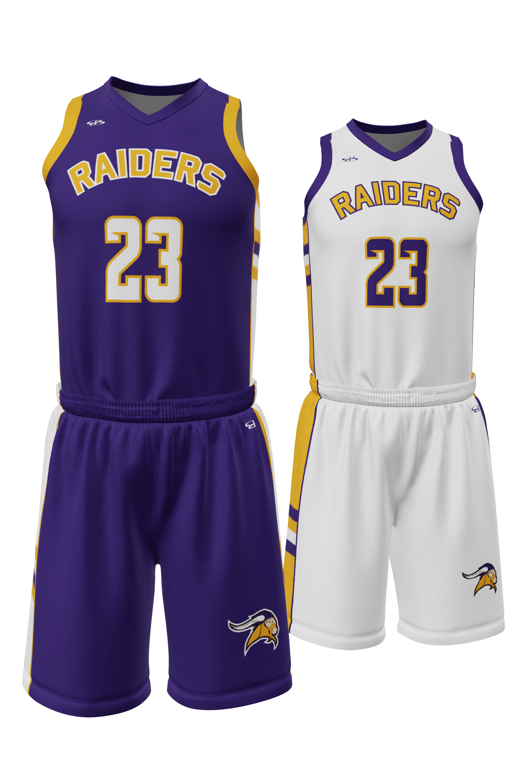 Reversible Raiders Jersey and Reversible Shorts Front View