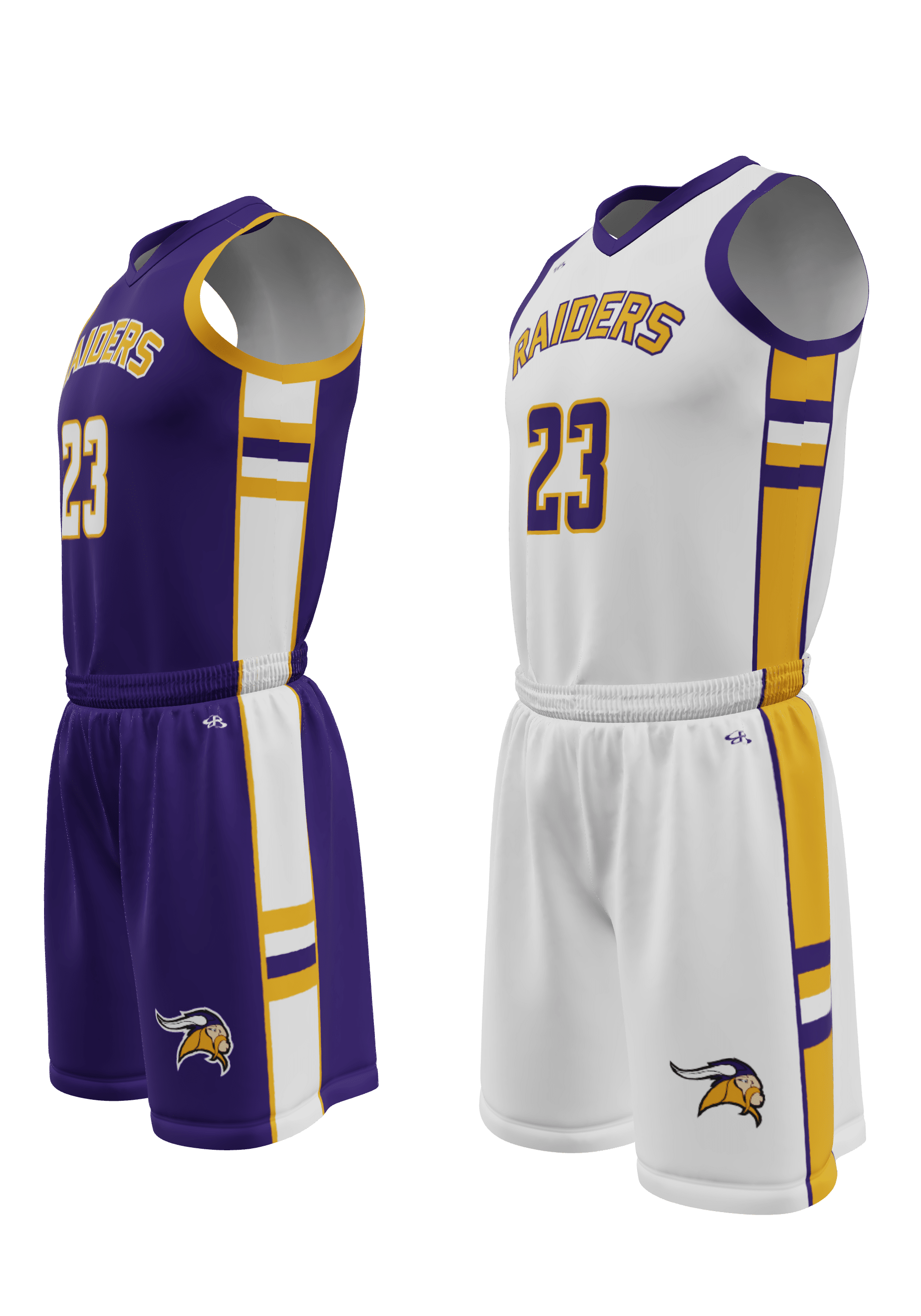 Reversible Raiders Jersey and Reversible Shorts 3/4 View Left
