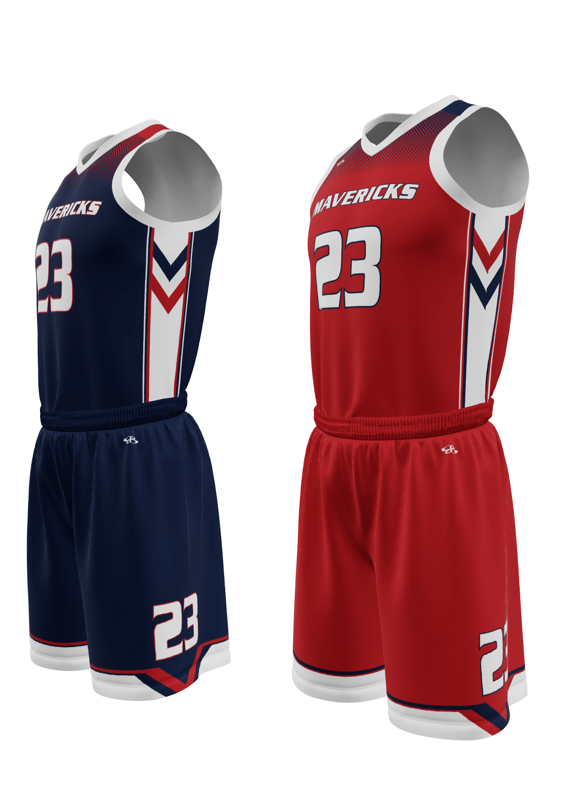 Reversible Mavericks Jersey and Reversible Shorts 3/4 Left View