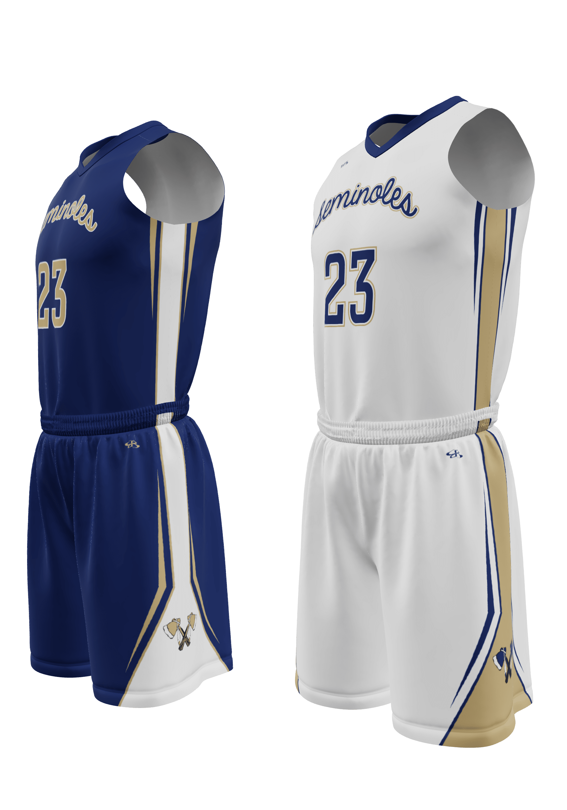 Reversible Seminoles Jersey and Reversible Shorts 3/4 View Left