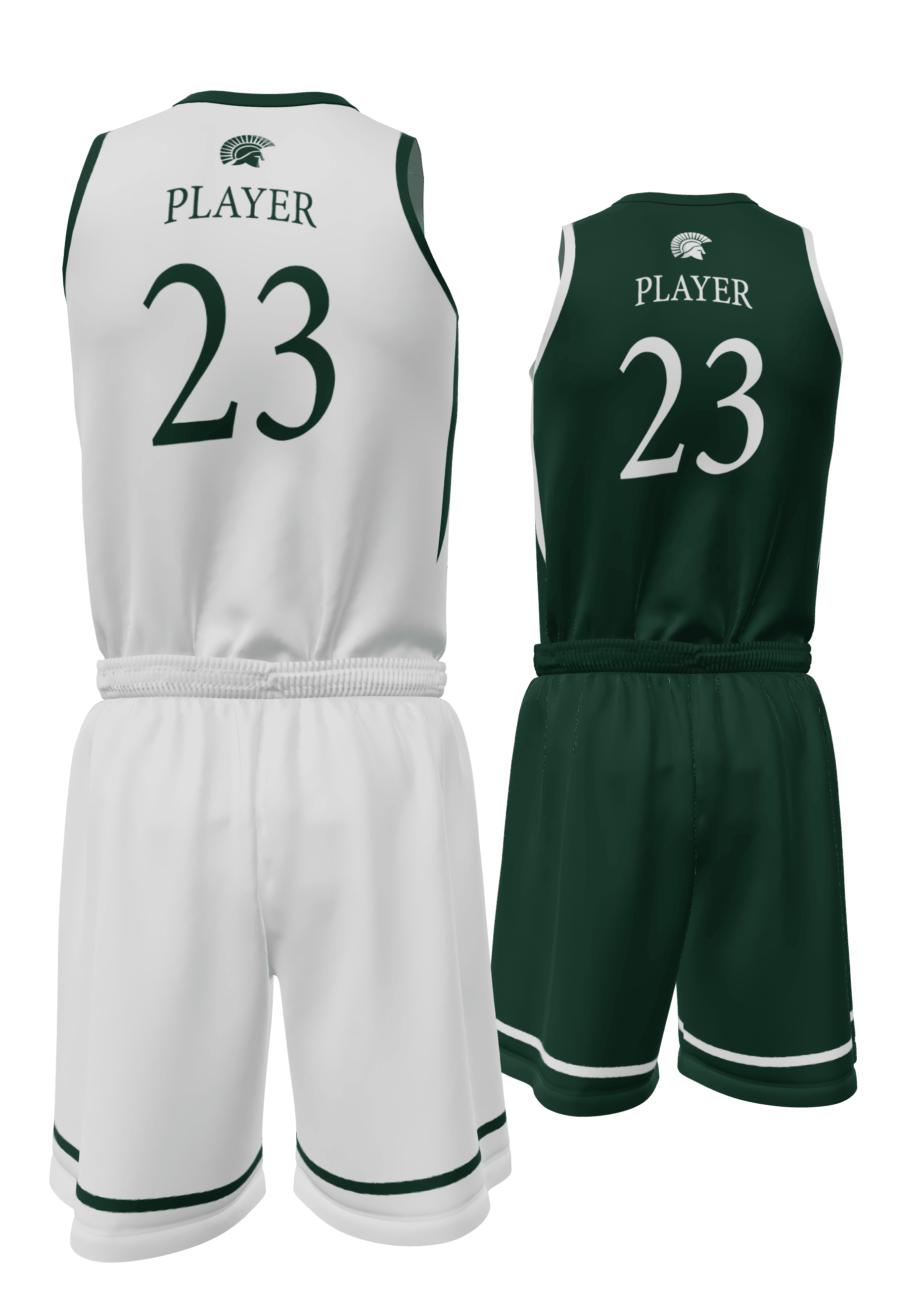 Reversible Spartans Jersey and Reversible Shorts Back View
