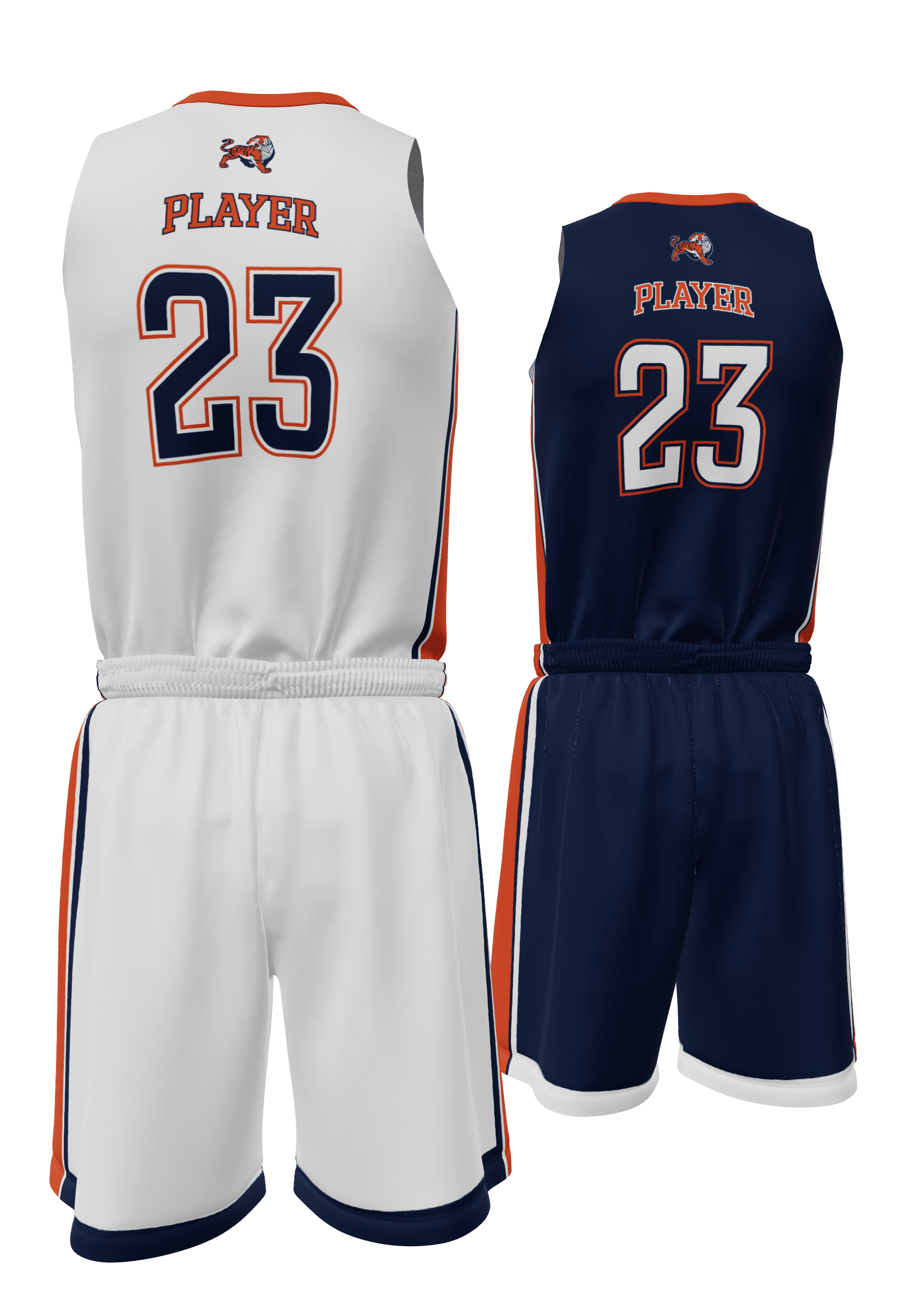 Reversible Tigers Jersey and Reversible Shorts Front Back