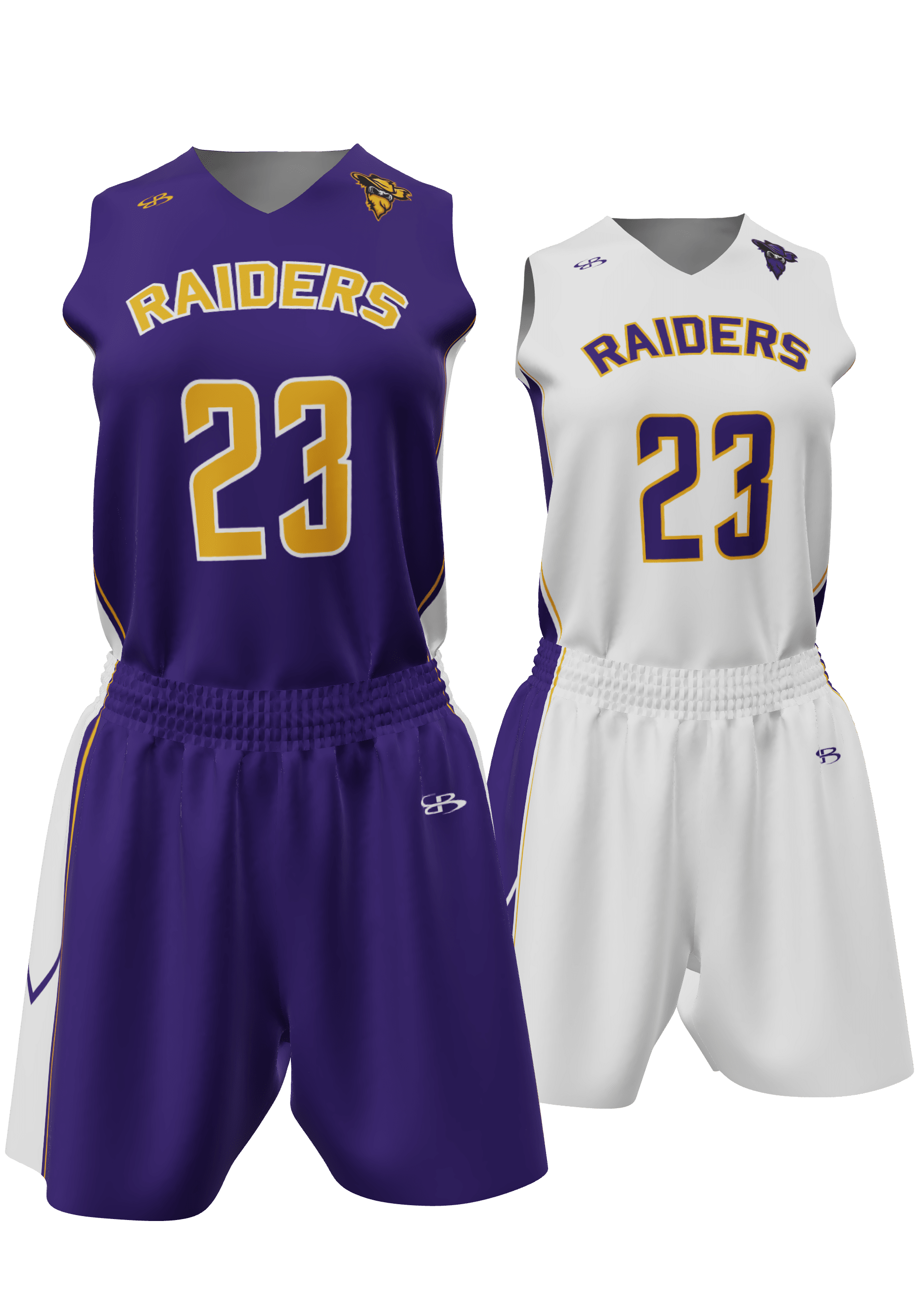 Reversible Raiders Jersey and Reversible Shorts Front View