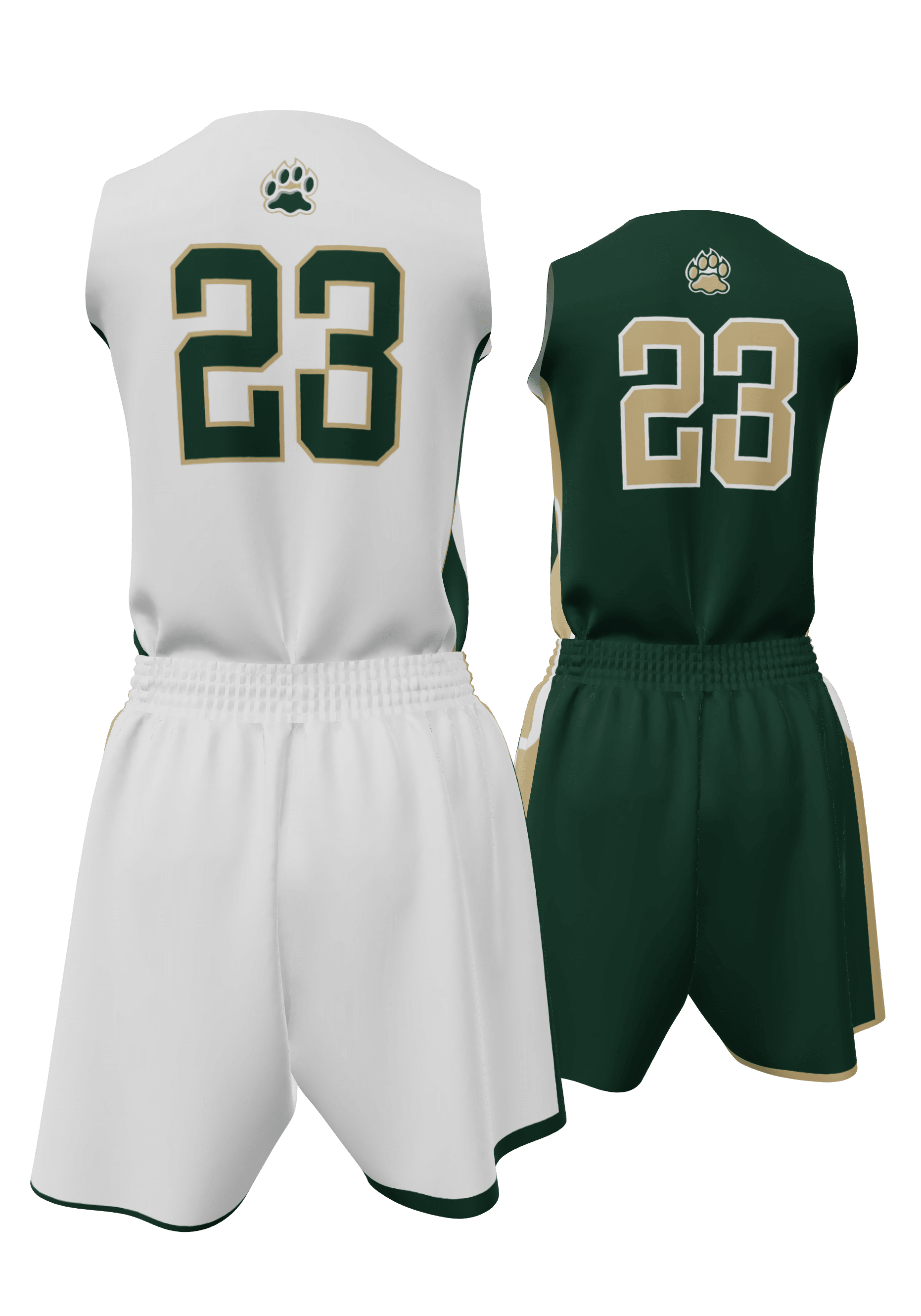 Reversible Wolves Jersey and Reversible Shorts Back View