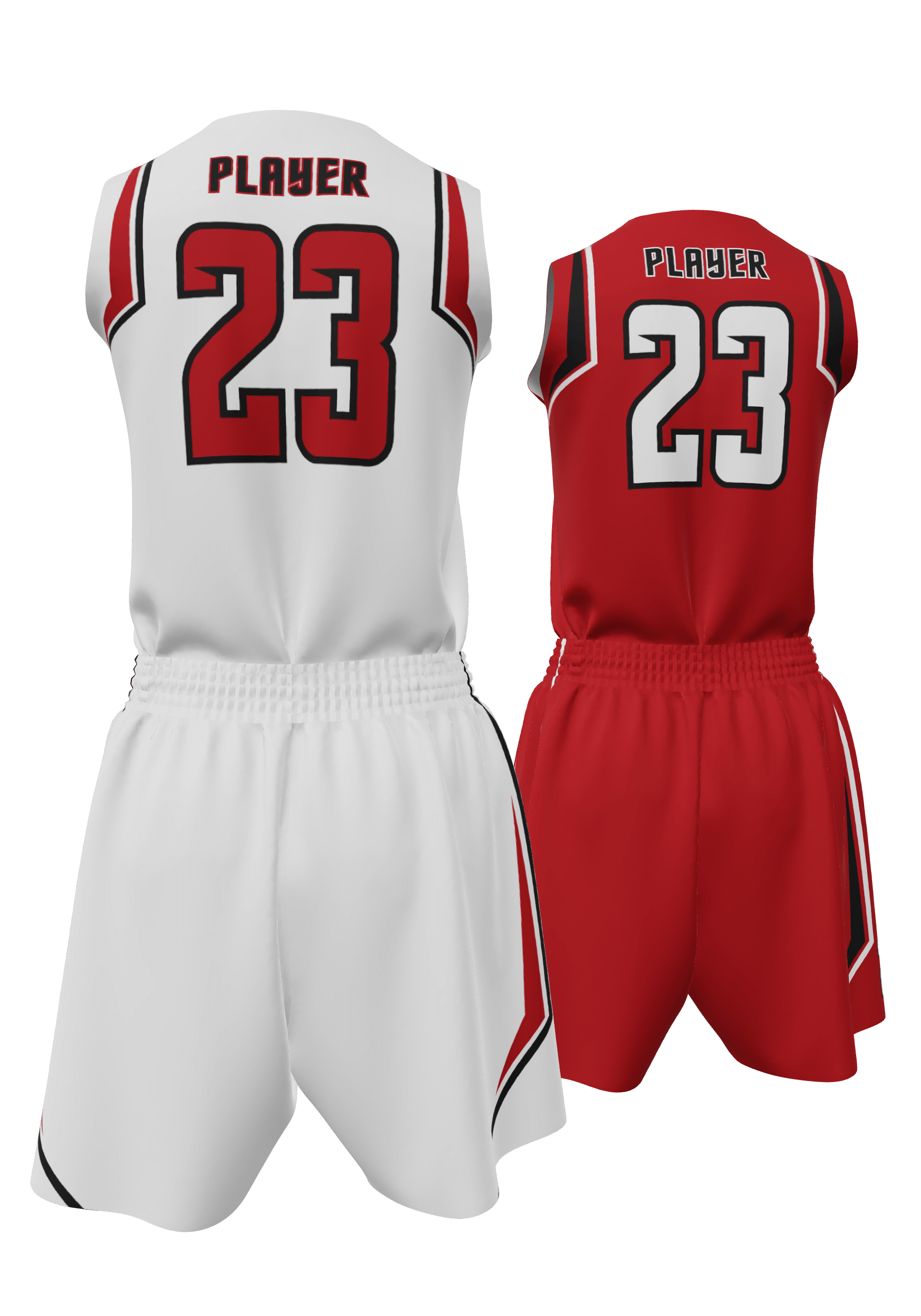 Reversible Hawks Jersey and Reversible Shorts Back View
