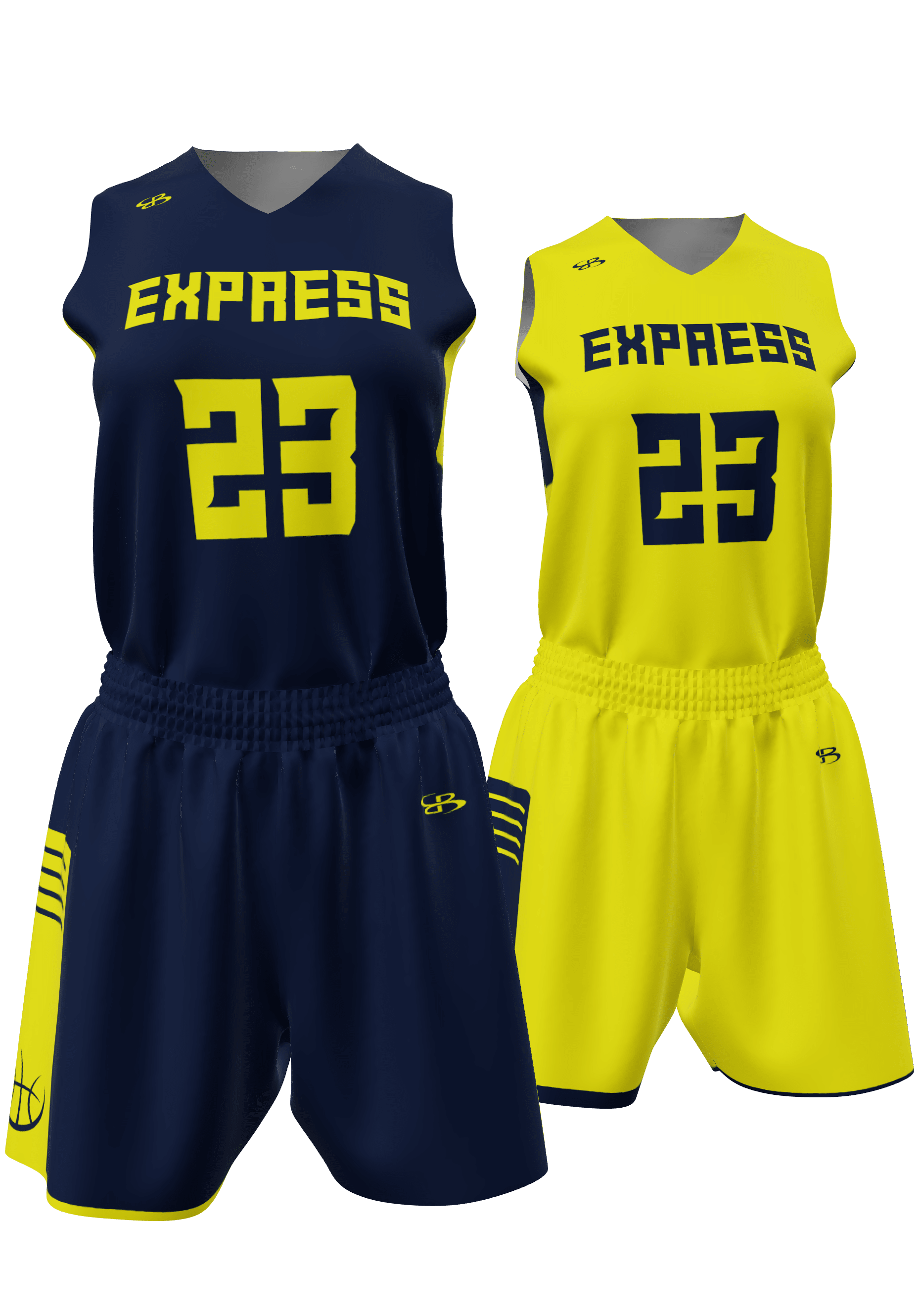 Reversible Express Jersey and Reversible Shorts Front View