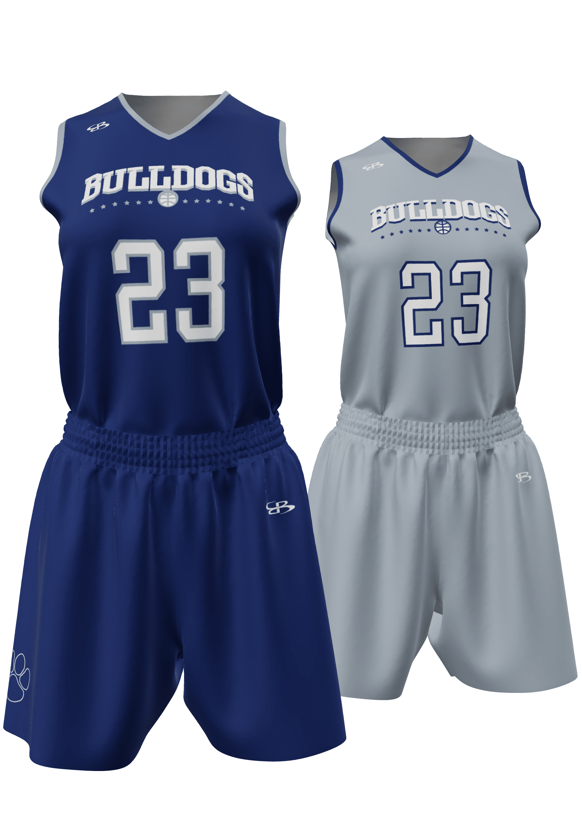 Reversible Bulldogs Jersey and Reversible Shorts Front View