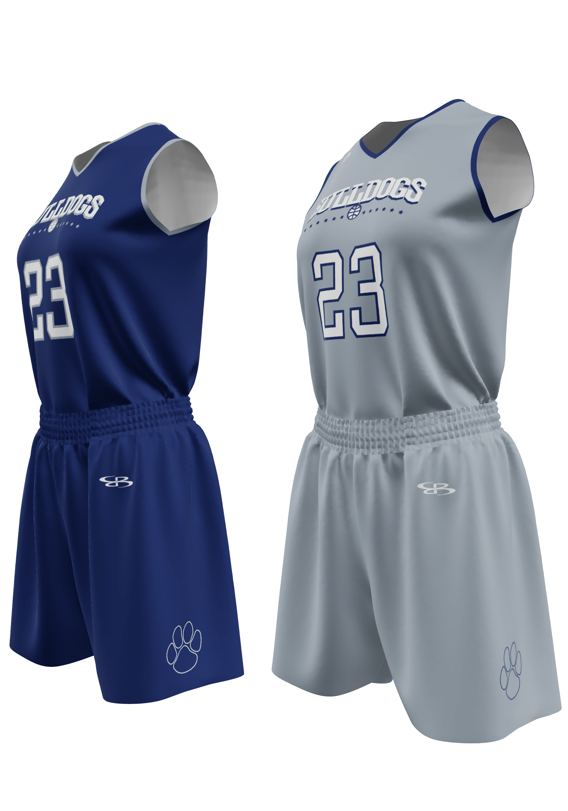 Reversible Bulldogs Jersey and Reversible Shorts 3/4 View Left