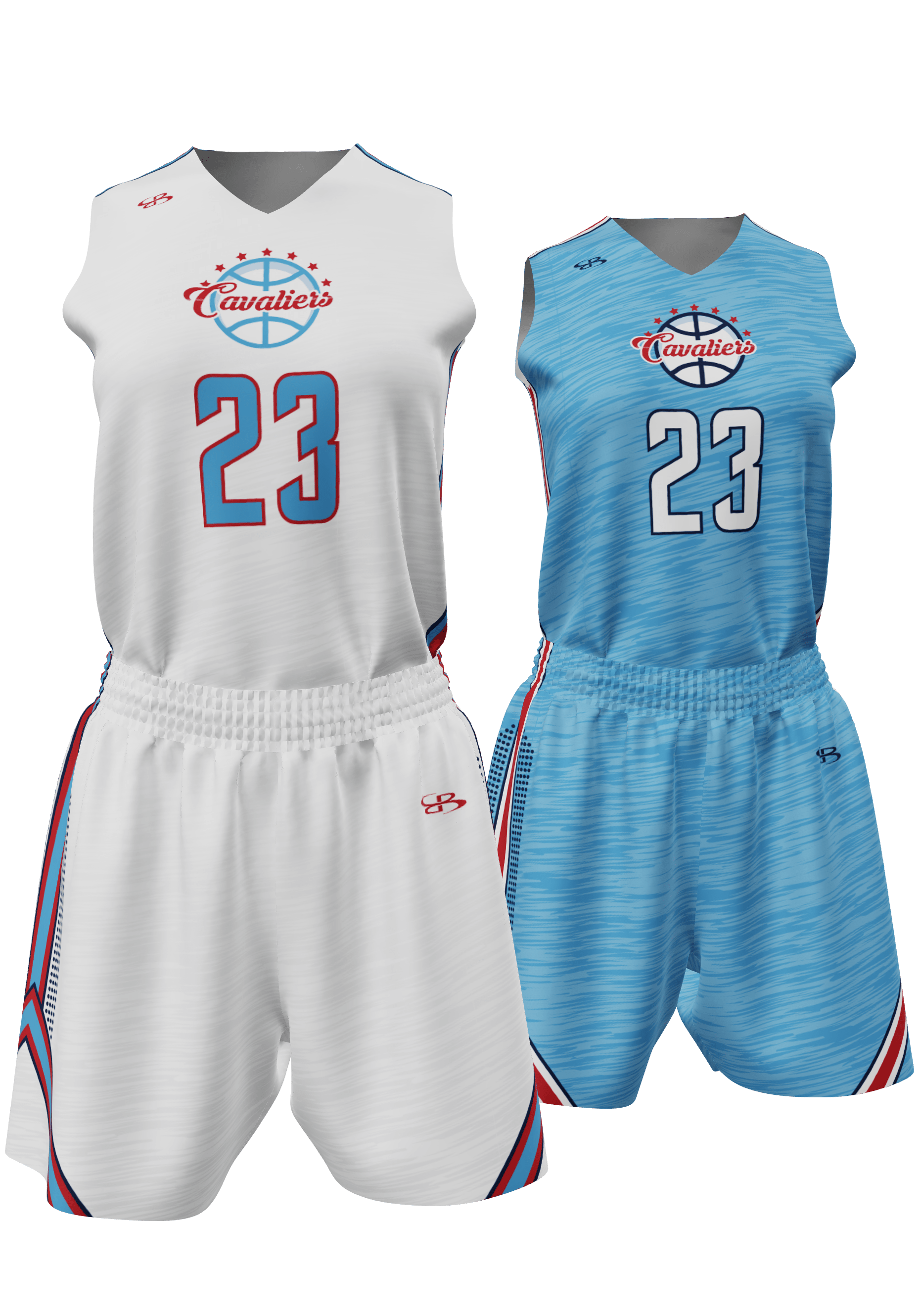 Reversible Cavaliers Jersey and Reversible Shorts Front View