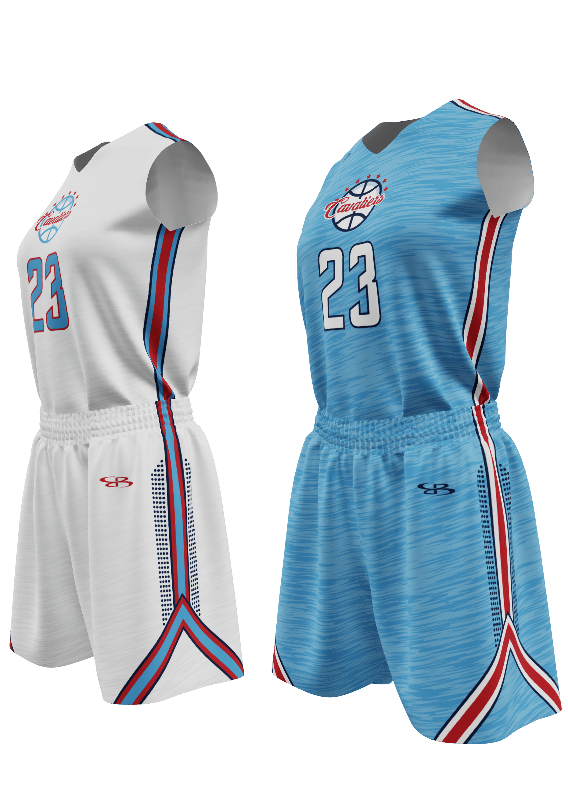 Reversible Cavaliers Jersey and Reversible Shorts 3/4 View Left