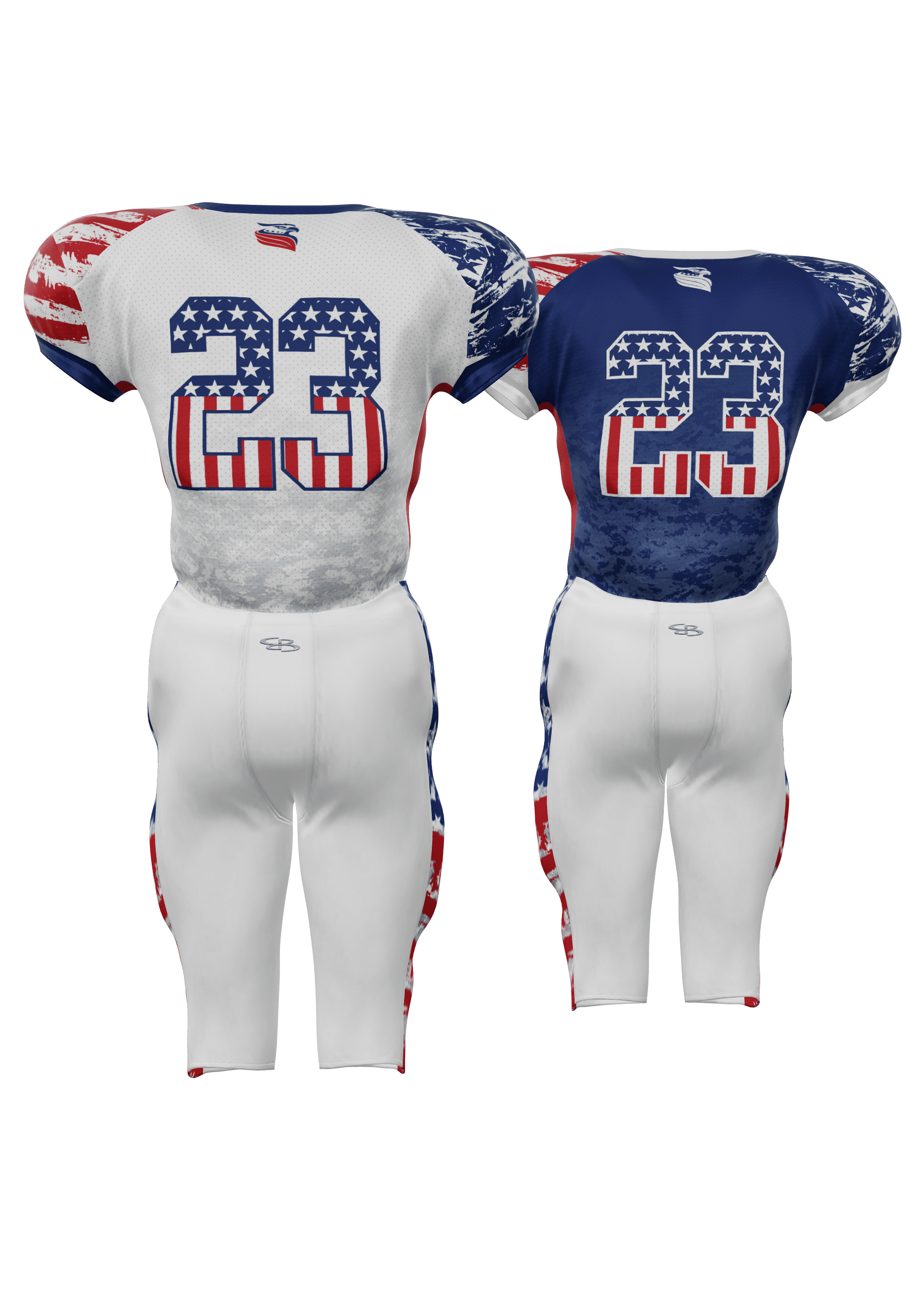 Patriots Reversible Mesh Jersey and 200 Series Integrated Pants Back View