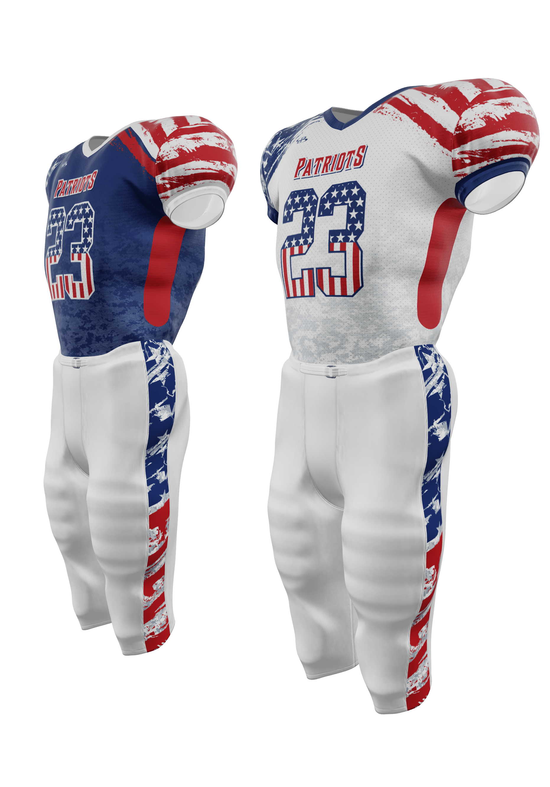 Patriots Reversible Mesh Jersey and 200 Series Integrated Pants 3/4 View Left