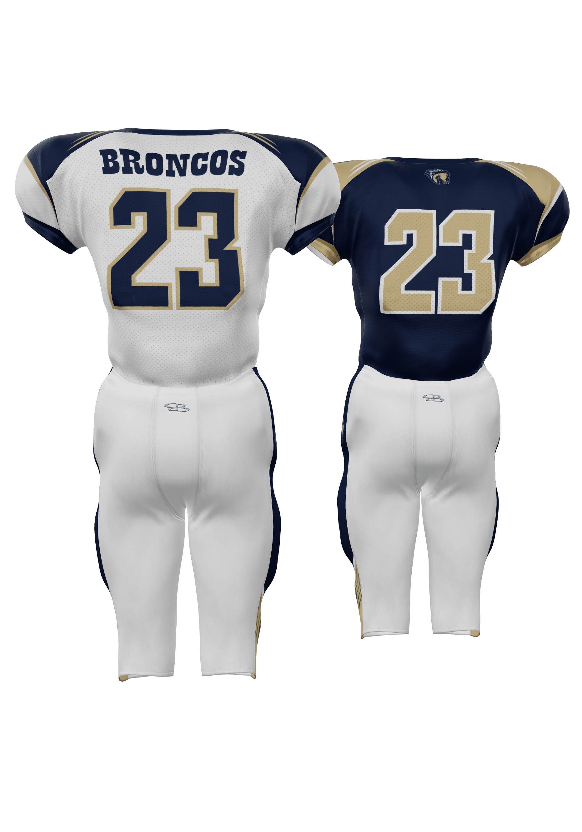 Broncos Reversible Mesh Jersey and 200 Series Integrated Pants Back View