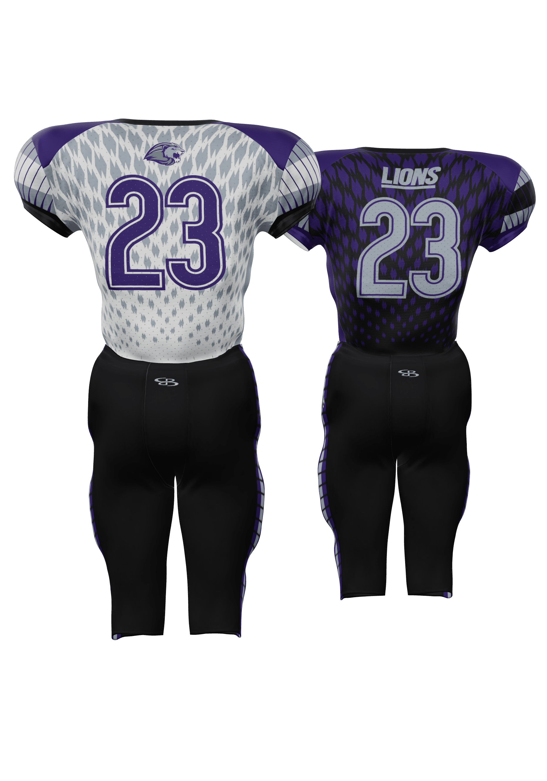 Lions Reversible Jersey and 200 Series Integrated Pants Back View