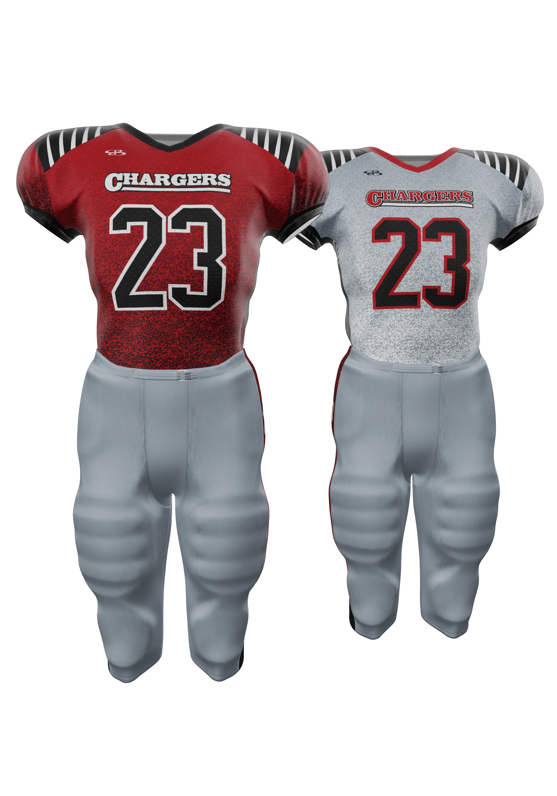 Chargers Reversible Jersey and 200 Series Integrated Pants Front View