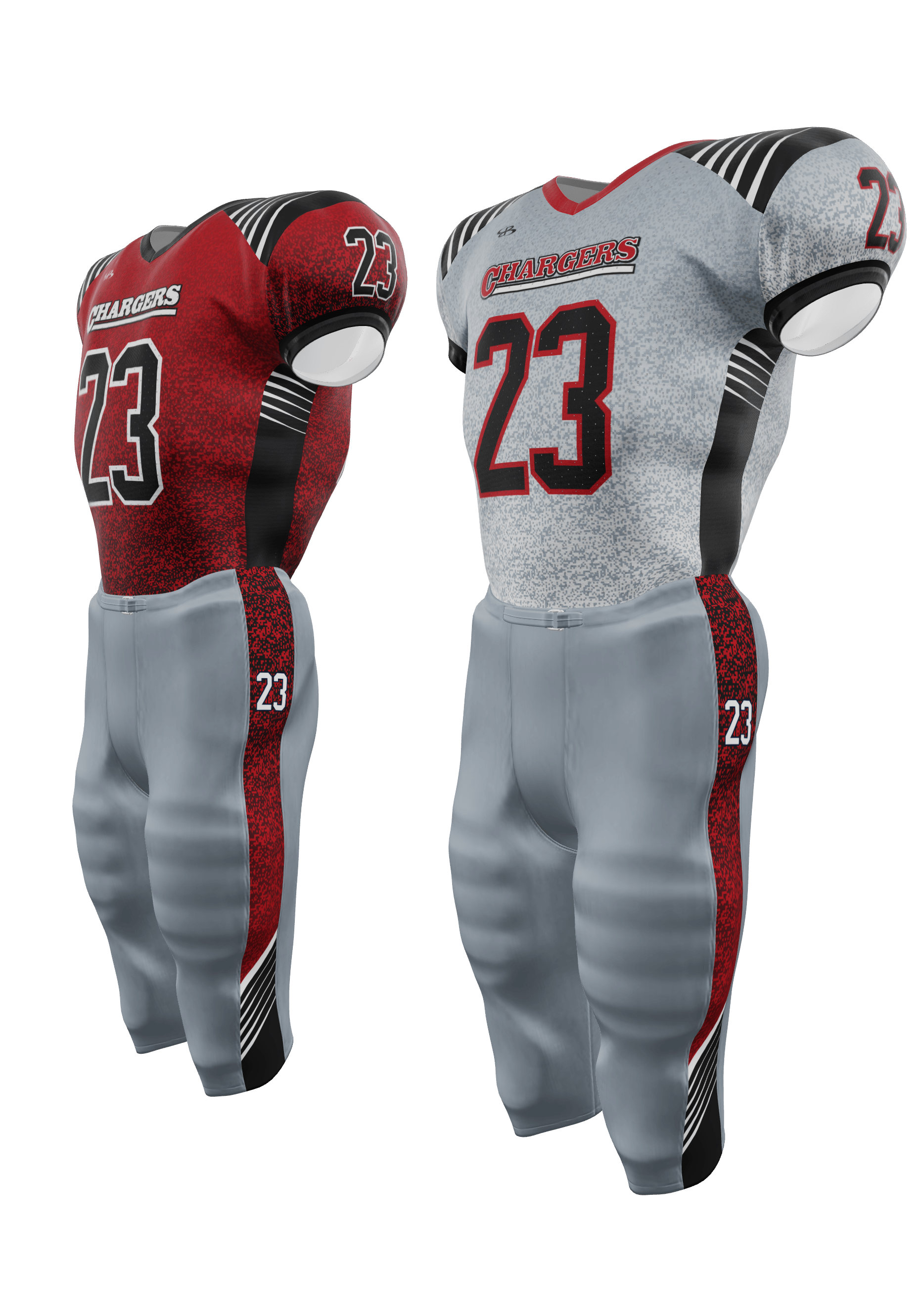 Chargers Reversible Jersey and 200 Series Integrated Pants 3/4 View Left