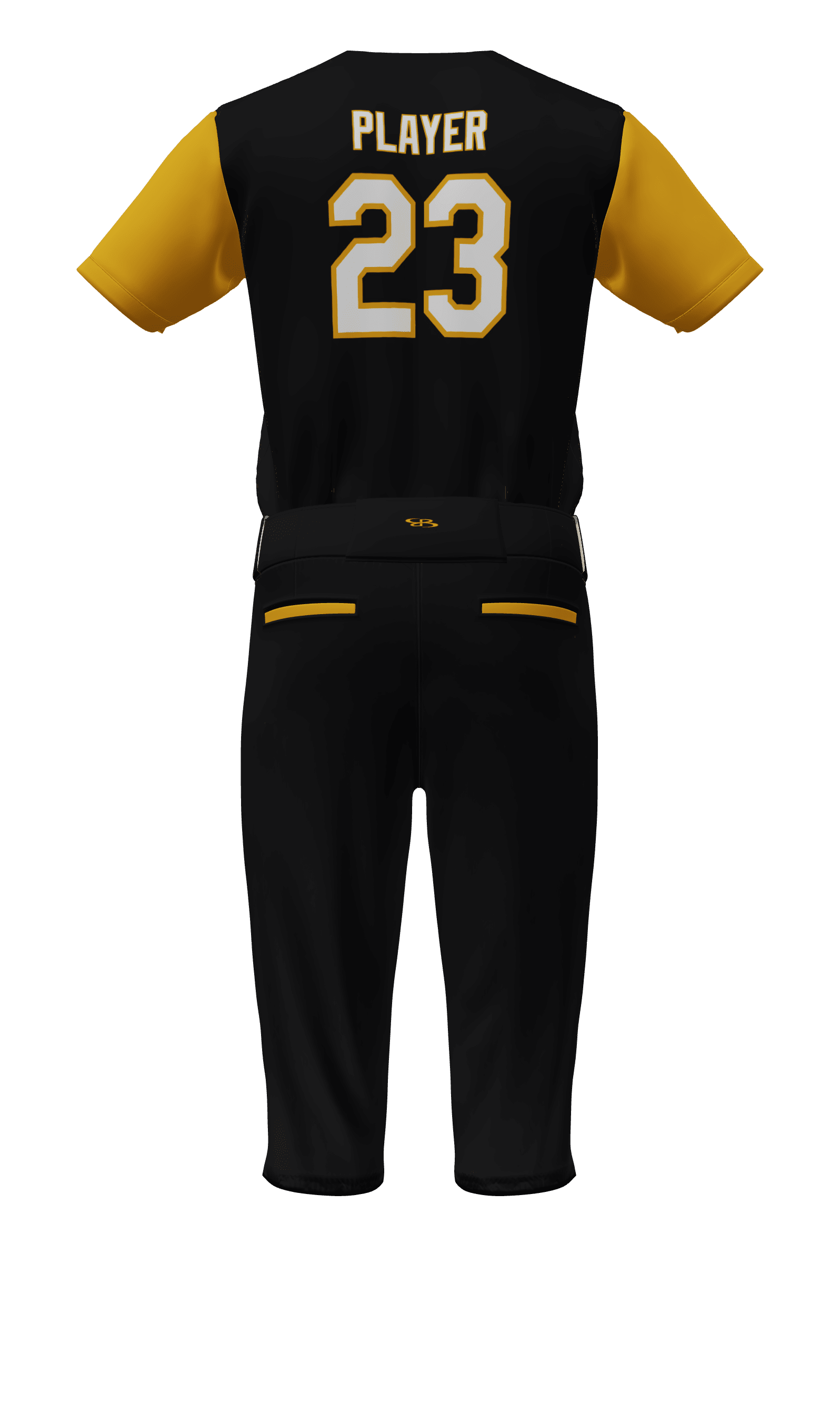 Back Black Raiders 2 Button Short Sleeve Jersey & Knicker