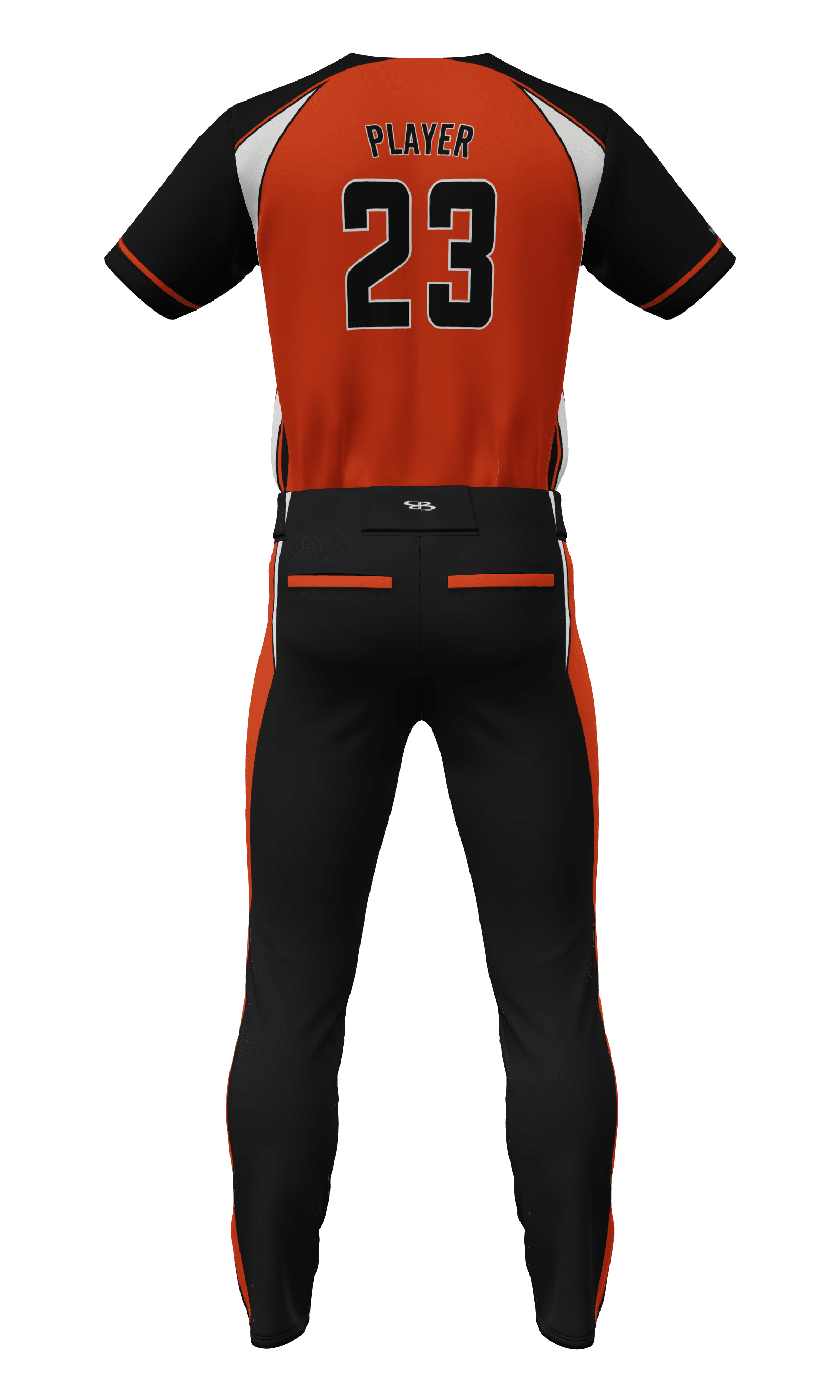 Back Orange Chargers 2 Button Short Sleeve Jersey & Pant