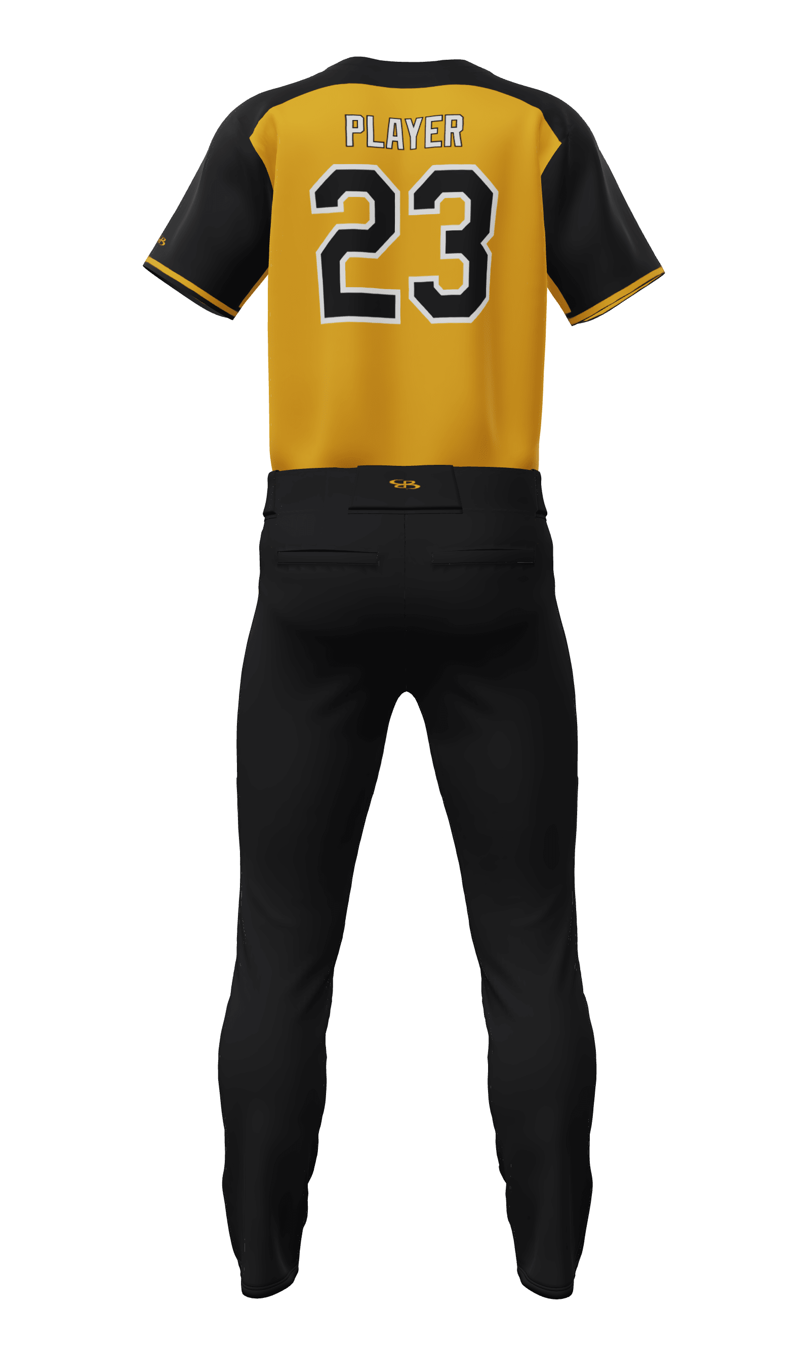 Back Black Shock Full Button Short Sleeve Jersey & Pant