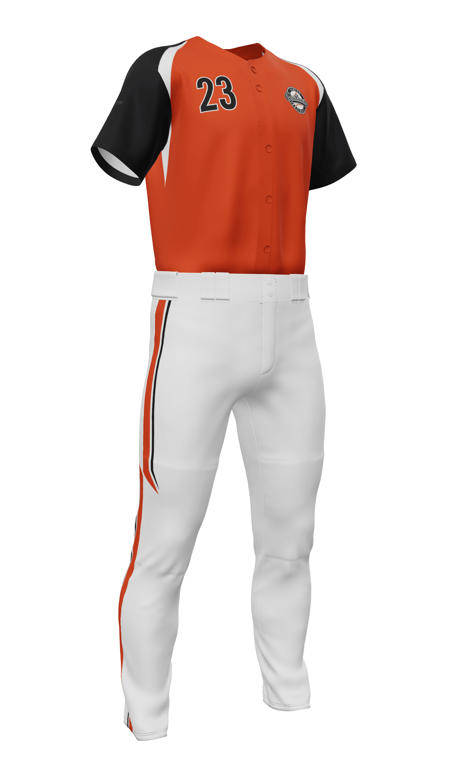 Orange Outlaws Full Button Short Sleeve Jersey & Pant