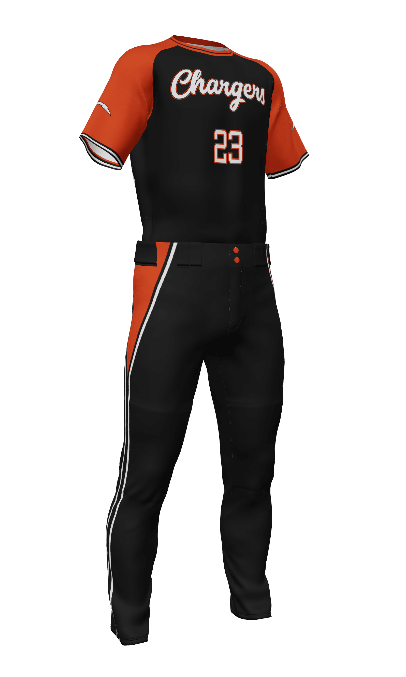 Black Chargers Short Sleeve Jersey & Pant