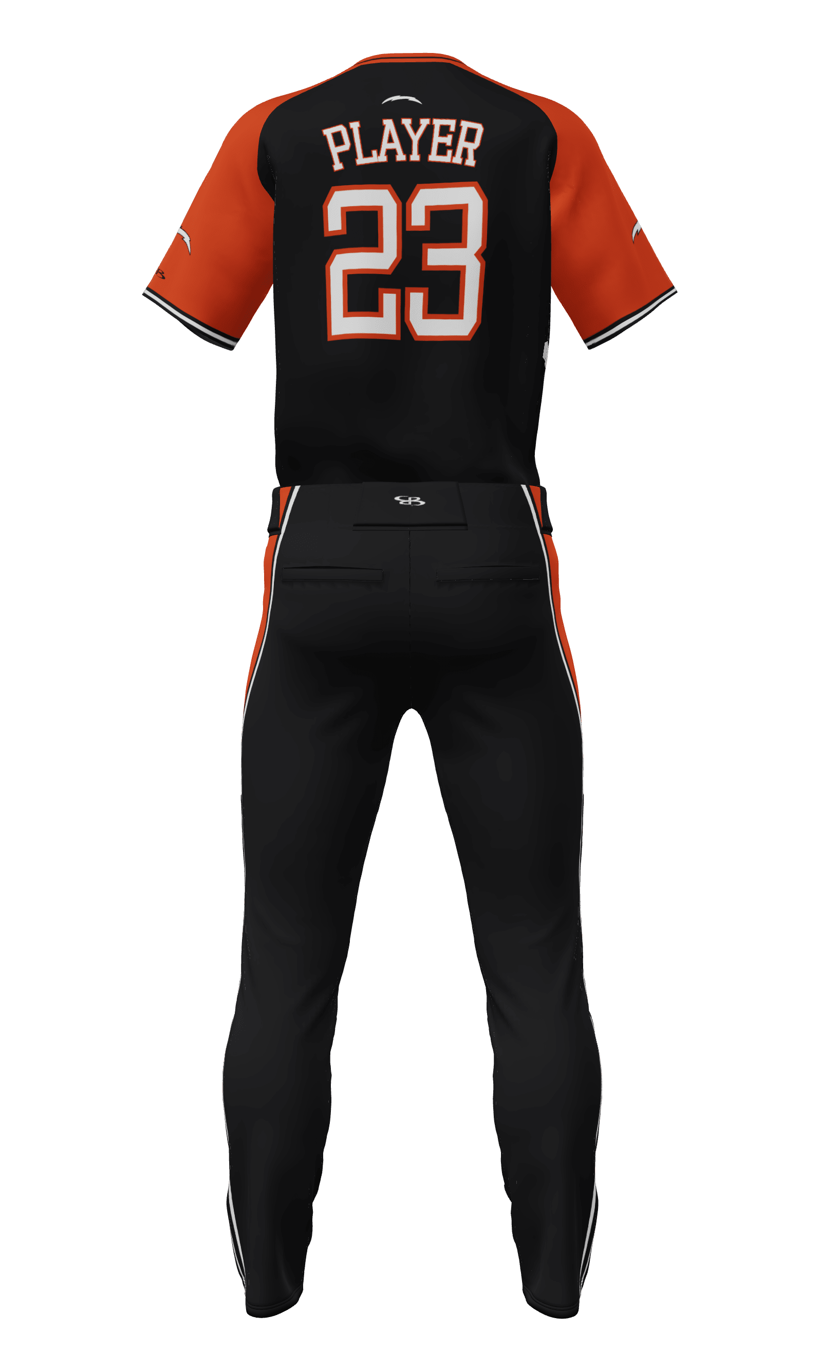 Back Black Chargers Short Sleeve Jersey & Pant