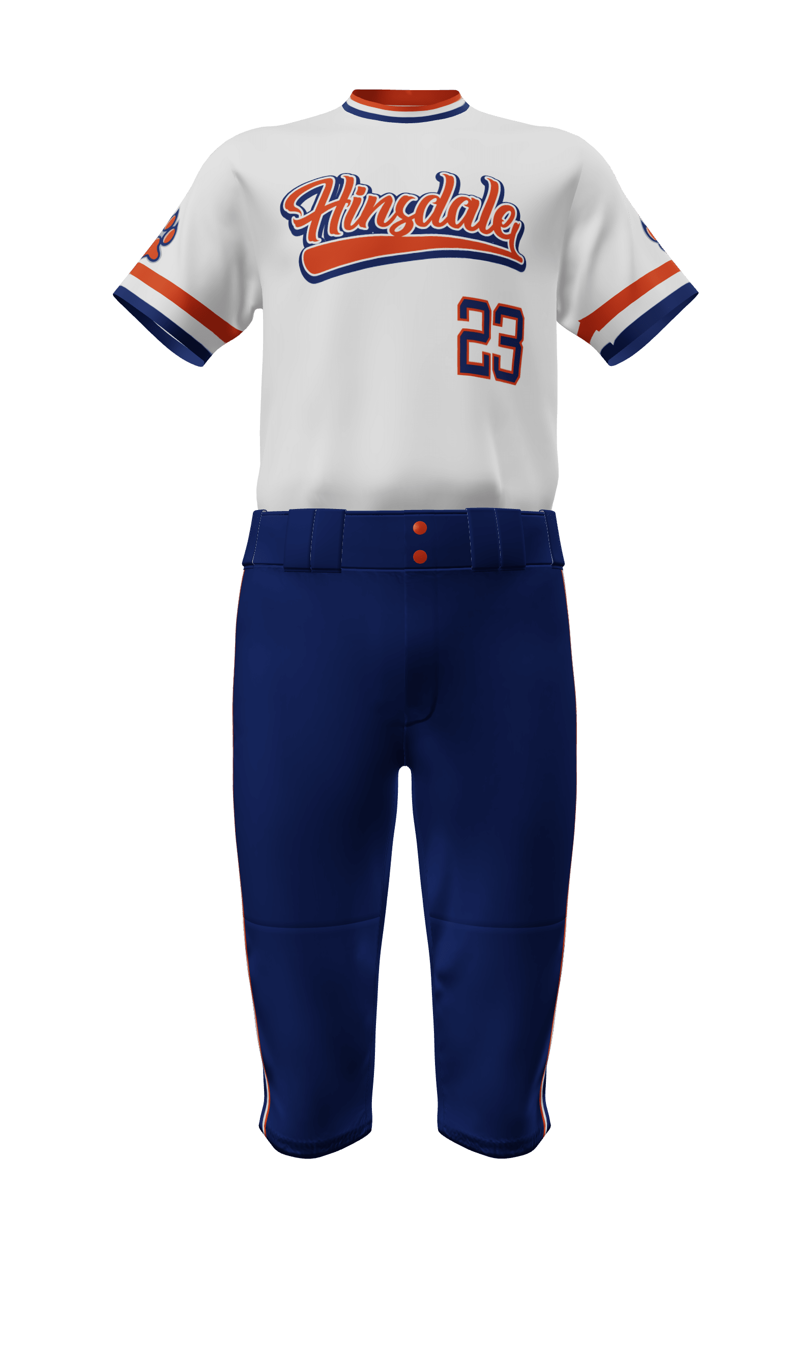 Front White Hinsdale Short Sleeve Jersey & Knicker