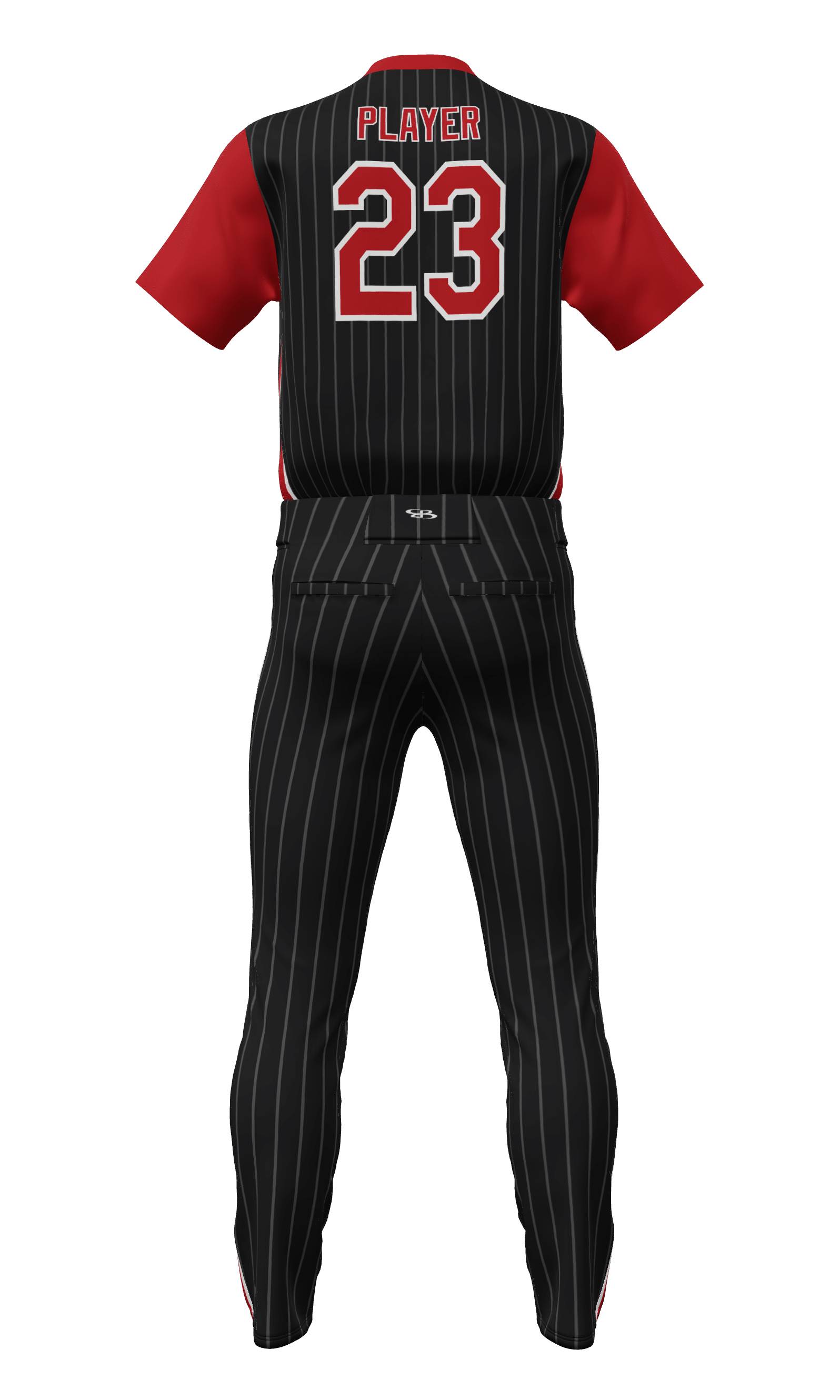 Boys Baseball Uniform Black Pinstripe Baseball Jersey Pants 